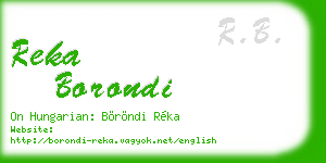 reka borondi business card