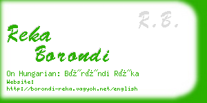 reka borondi business card